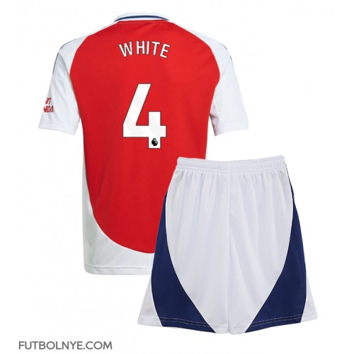 Camiseta Arsenal Ben White #4 Primera Equipación para niños 2024-25 manga corta (+ pantalones cortos)